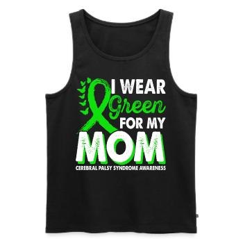 Wear green for Awareness Month for - Men's Premium Organic Tank Top - black - Front - Michal (187cm)
