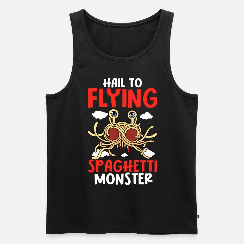 FSM Pastafarian - Männer Premium Bio Tank Top - Schwarz