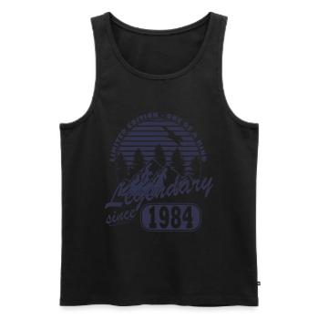 Lebende Legende seit 1984 - Männer Premium Bio Tank Top - Schwarz - Vorne - AI Model Male 178 light (178cm)