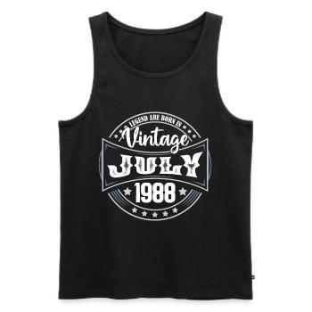 Juli 1988. Geburtstagsgeschenk Juli 1988. - Männer Premium Bio Tank Top - Schwarz - Vorne - Michal (187cm)