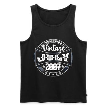 Juli 2007. Geburtstagsgeschenk Juli 2007. - Männer Premium Bio Tank Top - Schwarz - Vorne - Michal (187cm)