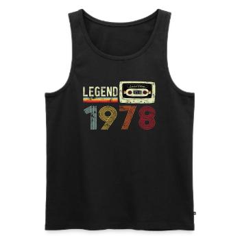 1978 Birthday Vintage Cassette - Débardeur bio Premium Homme - noir - Devant - AI Model Male 178 light (178cm)