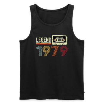 1979 Geburtstag Vintage Cassette - Männer Premium Bio Tank Top - Schwarz - Vorne - AI Model Male 178 light (178cm)