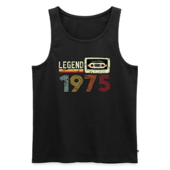 1975 Birthday Vintage Cassette - Men's Premium Organic Tank Top - black - Front - AI Model Male 178 light (178cm)