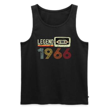 1966 Birthday Vintage Cassette - Men's Premium Organic Tank Top - black - Front - AI Model Male 178 light (178cm)