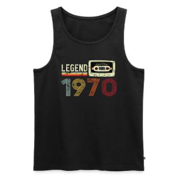 1970 Birthday Vintage Cassette - Débardeur bio Premium Homme - noir - Devant - Michal (187cm)