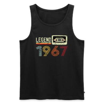 1967 Birthday Vintage Cassette - Débardeur bio Premium Homme - noir - Devant - Michal (187cm)
