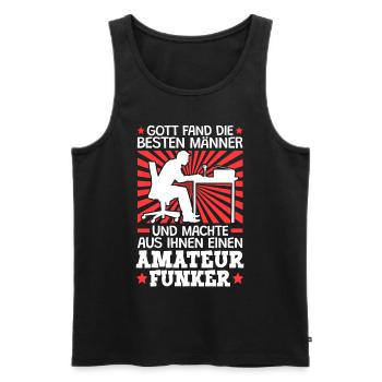 Gott fand die besten Amateurfunker Funkamateur - Männer Premium Bio Tank Top - Schwarz - Vorne - Michal (187cm)