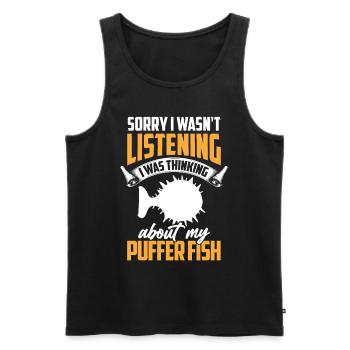An Kugelfisch gedacht Riesenkugelfisch - Männer Premium Bio Tank Top - Schwarz - Vorne - AI Model Male 178 light (178cm)
