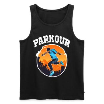 Parkour Le Parcour Freerunning Extremsport - Männer Premium Bio Tank Top - Schwarz - Vorne - Michal (187cm)