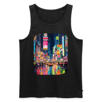 New York City - Männer Premium Bio Tank Top - Schwarz - Vorne - Michal (187cm)
