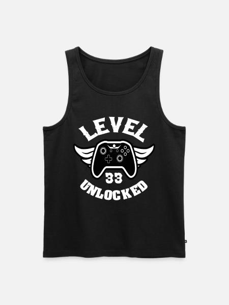Level 33 Unlocked 33 Birthday - Men's Premium Organic Tank Top - black