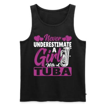 Marching Band Unterschätze niemals ein Mädchen - Männer Premium Bio Tank Top - Schwarz - Vorne - Michal (187cm)