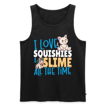 Ich liebe Squishies und Schleim die ganze Zeit - Männer Premium Bio Tank Top - Schwarz - Vorne - AI Model Male 178 light (178cm)