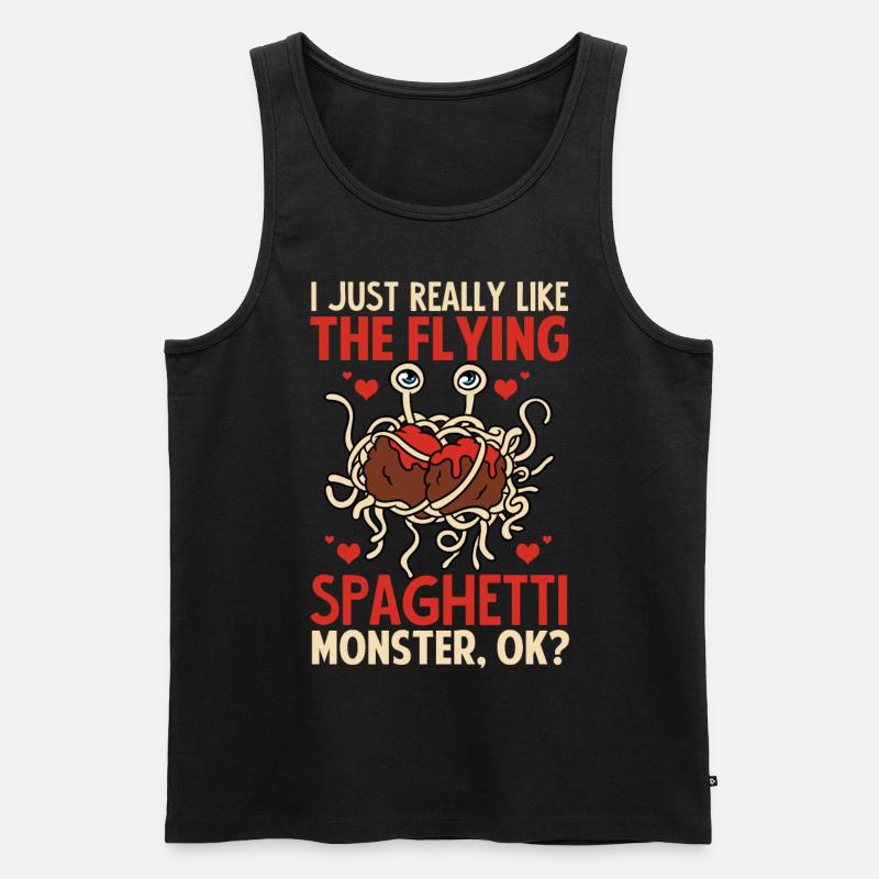 FSM Pastafarian - Männer Premium Bio Tank Top - Schwarz