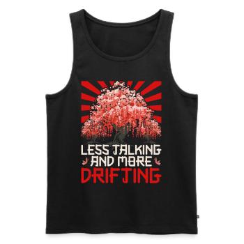 Motorsport Auto Tuning Less Talking More Drifting - Männer Premium Bio Tank Top - Schwarz - Vorne - Michal (187cm)