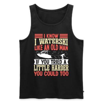 I waterski like an old man - Männer Premium Bio Tank Top - Schwarz - Vorne - Michal (187cm)