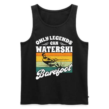 Barefoot Waterskiing - Men's Premium Organic Tank Top - black - Front - AI Model Male 178 light (178cm)
