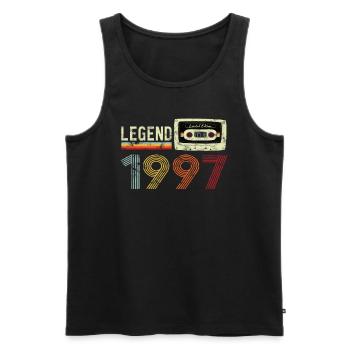 1997 Birthday Vintage Cassette - Débardeur bio Premium Homme - noir - Devant - Michal (187cm)