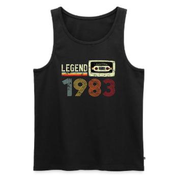1983 Birthday Vintage Cassette - Men's Premium Organic Tank Top - black - Front - Michal (187cm)