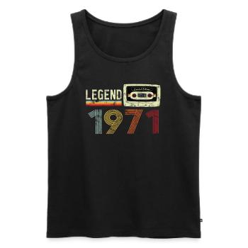 1971 Birthday Vintage Cassette - Men's Premium Organic Tank Top - black - Front - AI Model Male 178 light (178cm)