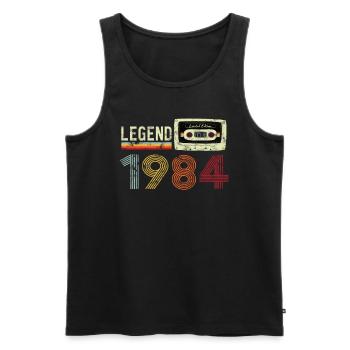 1984 Birthday Vintage Cassette - Men's Premium Organic Tank Top - black - Front - AI Model Male 178 light (178cm)