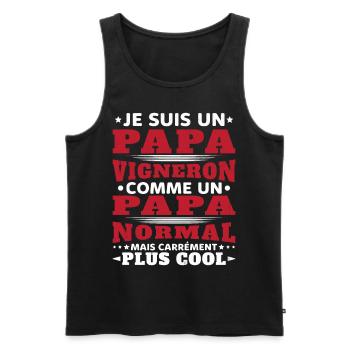 Je Suis un Papa Vigneron / Homme Vigneron Cadeau - Débardeur bio Premium Homme - noir - Devant - Michal (187cm)