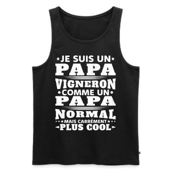 Je Suis un Papa Vigneron / Homme Vigneron Cadeau - Débardeur bio Premium Homme - noir - Devant - AI Model Male 178 light (178cm)