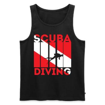 Diving Scuba Diving Equipment Scuba Diving - Men's Premium Organic Tank Top - black - Front - AI Model Male 178 light (178cm)