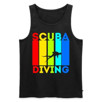 Diving Scuba Diving Equipment Scuba Diving - Men's Premium Organic Tank Top - black - Front - AI Model Male 178 light (178cm)