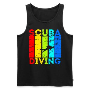 Diving Scuba Diving Equipment Scuba Diving - Men's Premium Organic Tank Top - black - Front - AI Model Male 178 light (178cm)