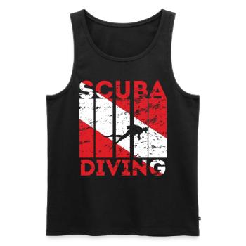 Diving Scuba Diving Equipment Scuba Diving - Men's Premium Organic Tank Top - black - Front - AI Model Male 178 light (178cm)
