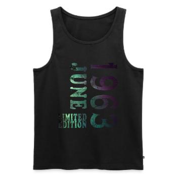 1963 June Limited - Men's Premium Organic Tank Top - black - Front - Michal (187cm)