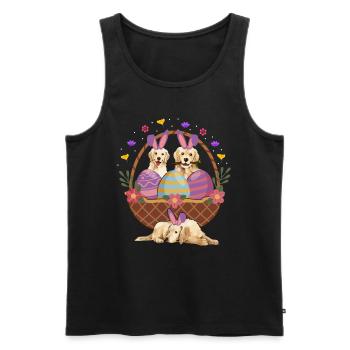 Labrador Easter - Men's Premium Organic Tank Top - black - Front - Michal (187cm)