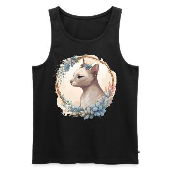 Cute Tonkinese Cat Flower Crown Cats Pet Kitten - Männer Premium Bio Tank Top - Schwarz - Vorne - Michal (187cm)