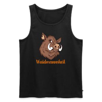 Waidmannsheil I Schwarzwild Jagd Motiv für Jäger - Männer Premium Bio Tank Top - Schwarz - Vorne - AI Model Male 178 light (178cm)