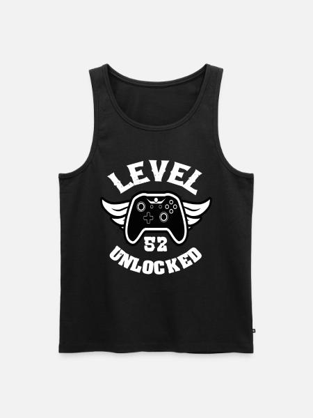 Level 52 Unlocked 52 Birthday - Men's Premium Organic Tank Top - black