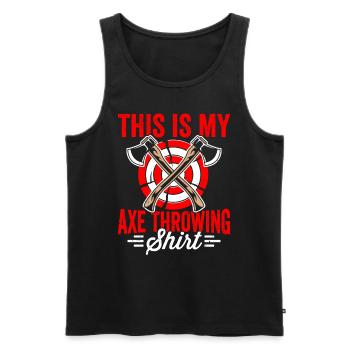 This is my axe thrower lover expert - Men's Premium Organic Tank Top - black - Front - Michal (187cm)
