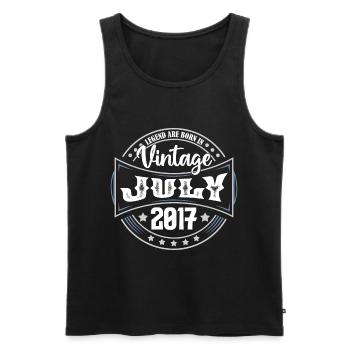 Juli 2017. Geburtstagsgeschenk Juli 2017. - Männer Premium Bio Tank Top - Schwarz - Vorne - AI Model Male 178 light (178cm)