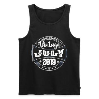 2019 July. Birthday gift July 2019. - Men's Premium Organic Tank Top - black - Front - Michal (187cm)