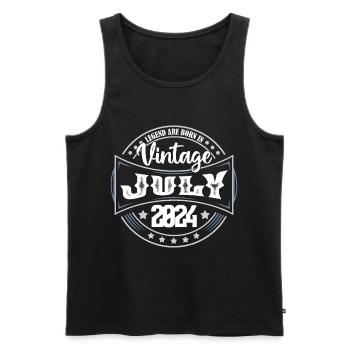 Juli 2024. Geburtstagsgeschenk Juli 2024. - Männer Premium Bio Tank Top - Schwarz - Vorne - Michal (187cm)
