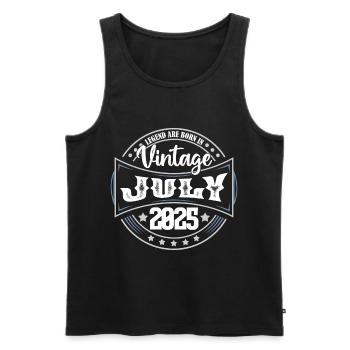 Juli 2025. Geburtstagsgeschenk Juli 2025. - Männer Premium Bio Tank Top - Schwarz - Vorne - Michal (187cm)