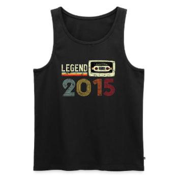 2015 Birthday Vintage Cassette - Men's Premium Organic Tank Top - black - Front - Michal (187cm)