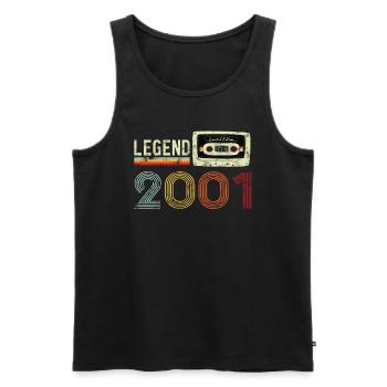 2001 Birthday Vintage Cassette - Men's Premium Organic Tank Top - black - Front - AI Model Male 178 light (178cm)