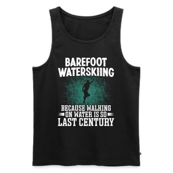 Barefoot waterskiing - Men's Premium Organic Tank Top - black - Front - AI Model Male 178 light (178cm)