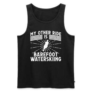 Barefoot Waterskiing - Men's Premium Organic Tank Top - black - Front - AI Model Male 178 light (178cm)