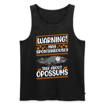 Avertissement Opossum Possum Marsupial - Débardeur bio Premium Homme - noir - Devant - Michal (187cm)