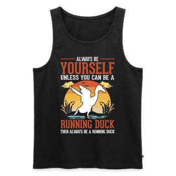 Indian Runner Duck Gift Running Duck - Men's Premium Organic Tank Top - black - Front - AI Model Male 178 light (178cm)