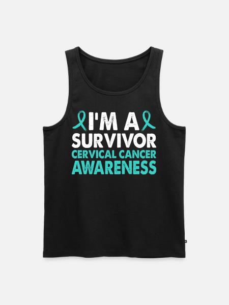 Cervical Cancer Awareness Month - Men's Premium Organic Tank Top - black