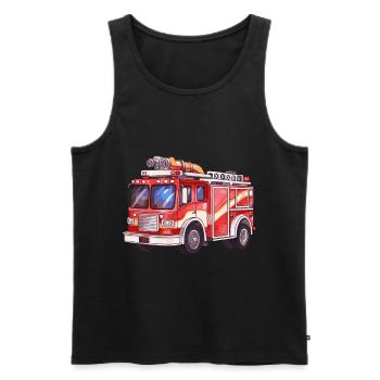 Cool fire truck fire engine of the fire brigade - Men's Premium Organic Tank Top - black - Front - AI Model Male 178 light (178cm)